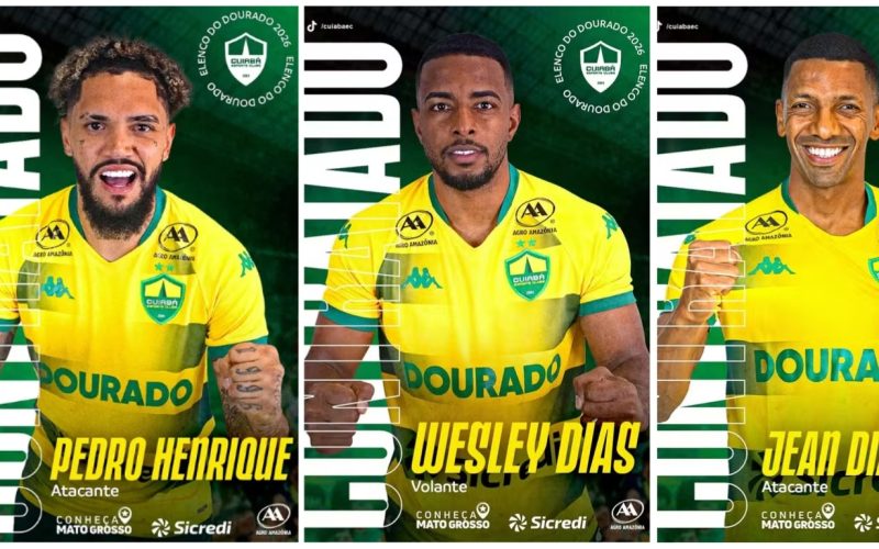 Dourado confirma três contratações e reforça elenco para a Série B