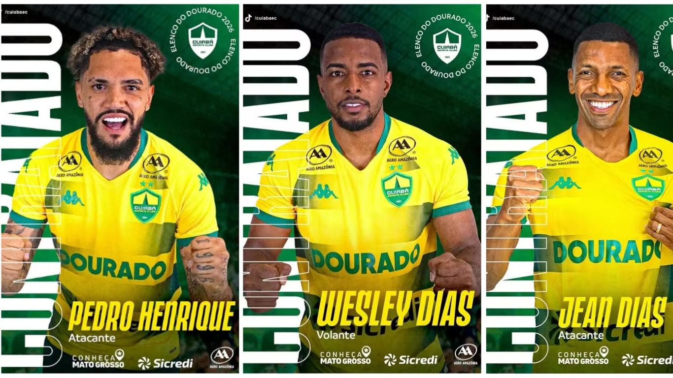 Dourado confirma três contratações e reforça elenco para a Série B